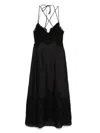 Ermanno Scervino Lace Detailing Midi Length Open Back Dress