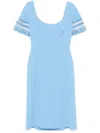 Ermanno Scervino Midikleid Mit Spitzendetail In Blau