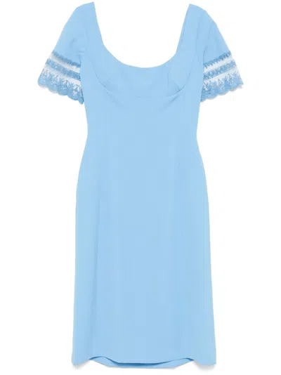 Ermanno Scervino Midikleid Mit Spitzendetail In Blau