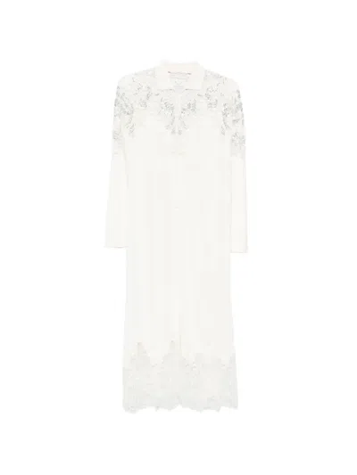 Ermanno Scervino Lace-detail Midi Dress In Neutral