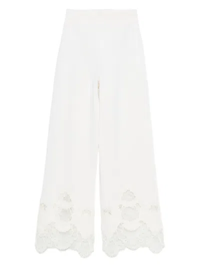 Ermanno Scervino Lace-detail Pants In White