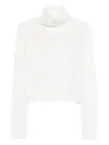 Ermanno Scervino Lace-detail Roll-neck Sweater In White