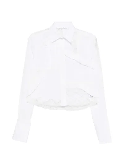 Ermanno Scervino Lace-detail Ruffled Shirt In White