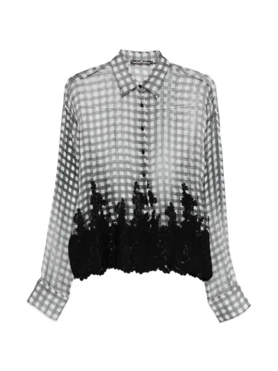 Ermanno Scervino Shirt With Embroidery In Gray