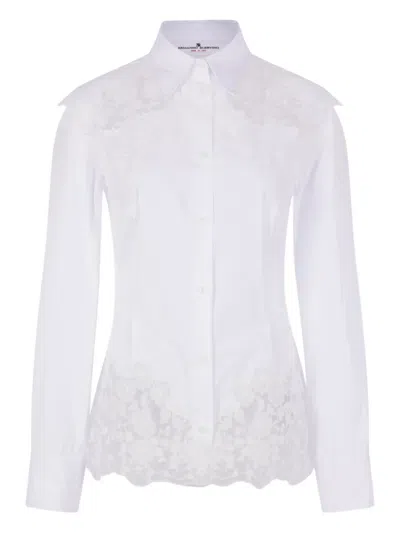Ermanno Scervino Lace-detail Shirt In White