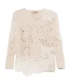 Ermanno Scervino Lace-detail Sweater In Nude