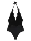 Ermanno Scervino Lace Detail V-neck Halter Swimsuit