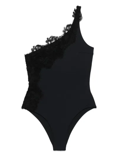 Ermanno Scervino Lace-detail Swimsuit In Black