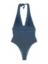 Ermanno Scervino Blue Lace-detail Swimsuit In Blue