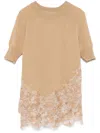 Ermanno Scervino Lace-detail T-shirt In Neutrals