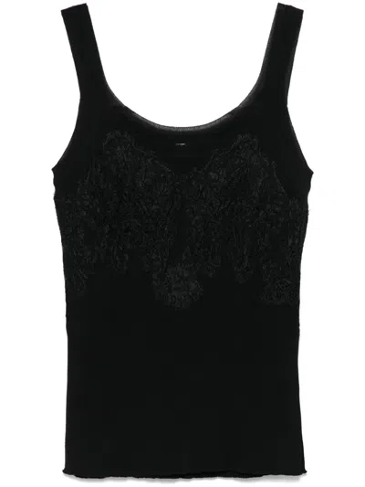 Ermanno Scervino Lace-detail Tank Top In Black