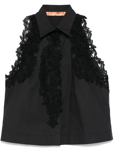 Ermanno Scervino Lace-detail Top In Black