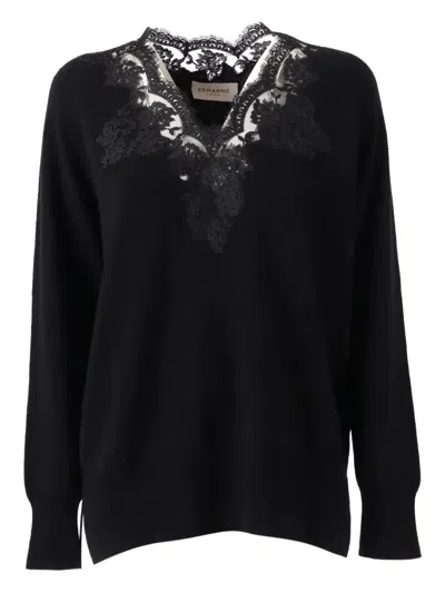 Ermanno Scervino Lace-detail Top In Black