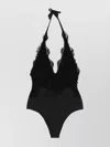 Ermanno Scervino Lace Detail V-neck Halter Swimsuit