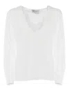Ermanno Scervino Long-sleeved Knitted Sweater In White