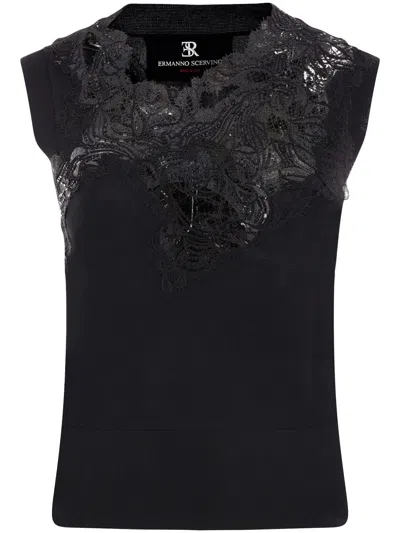 ERMANNO SCERVINO LACE-DETAILED BLOUSE