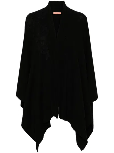 Ermanno Scervino Lace-detailed Cape In Black