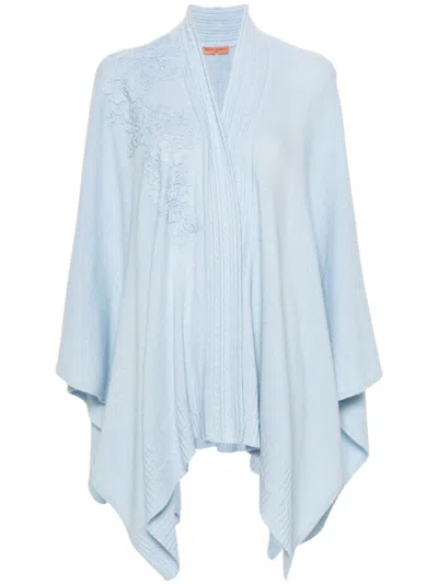 Ermanno Scervino Lace-detailed Cape In Blue