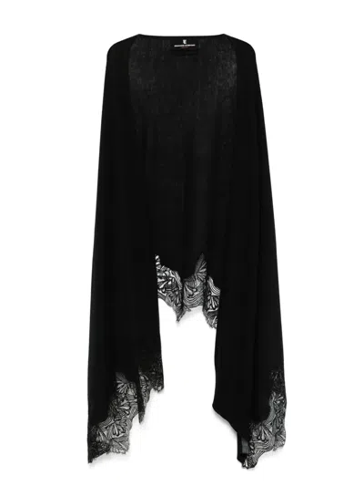 Ermanno Scervino Lace-detailed Scarf In Schwarz