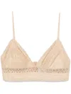 Ermanno Scervino Lace-detailed Top In Neutrals