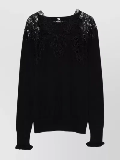 ERMANNO SCERVINO LACE DETAILED WOOL SWEATER