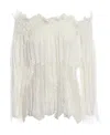 Ermanno Scervino Lace Details Shoulder-length Blouse In White