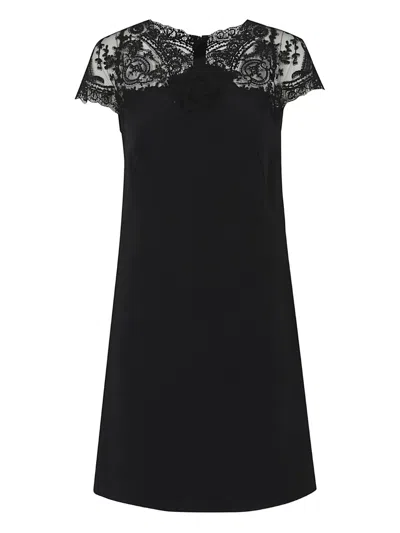 Ermanno Scervino Kleid Mit Spitze In Black