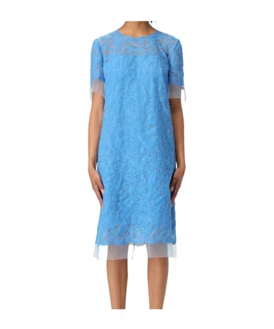 Ermanno Scervino Lace Dress In Blue