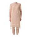 Ermanno Scervino Mini Dress With Scalloped Neckline And Lace Overlay In Nude