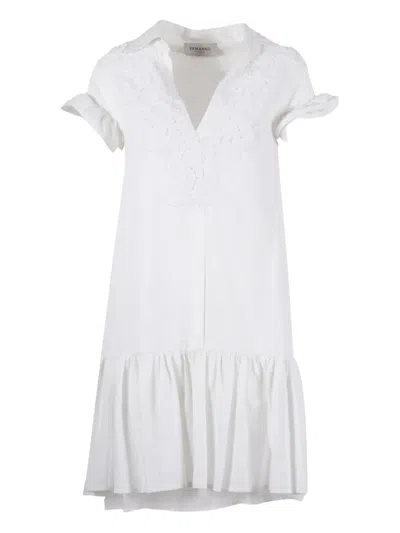 Ermanno Scervino Lace-embellished Ruffled Dress In White