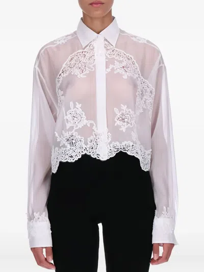 Ermanno Scervino Lace-embellished Shirt In White