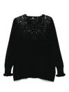 Ermanno Scervino Lace-embellished Sweater In Black