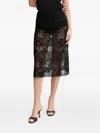 Ermanno Scervino Lace-embroidered Midi Skirt In Black