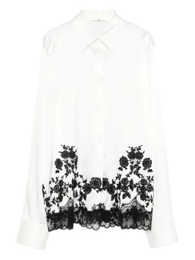 Ermanno Scervino Lace Embroidered Shirt In White