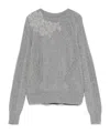 Ermanno Scervino Lace-embroidered Sweater In Gray