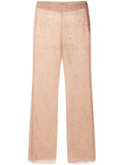 Ermanno Scervino Lace Flared Trousers In Pink