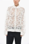 Ermanno Scervino Lace Full Zip Bomber Jacket In White
