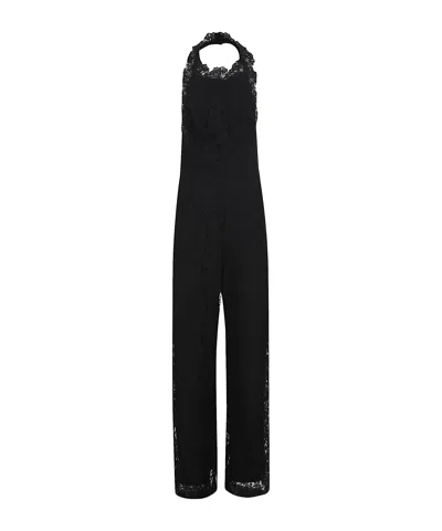 ERMANNO SCERVINO LACE HALTER-NECK JUMPSUIT