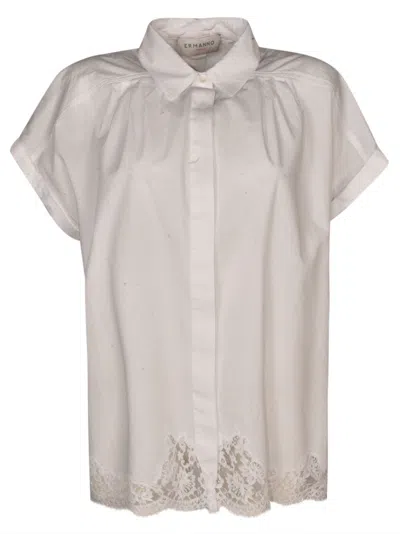 Ermanno Scervino Lace Hem Short-sleeved Shirt In White