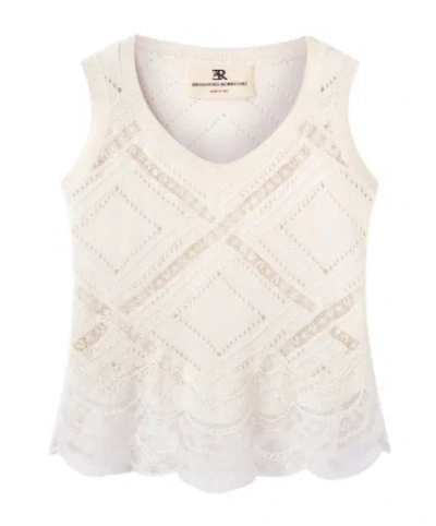 Ermanno Scervino Lace Hem Sleeveless Top In White