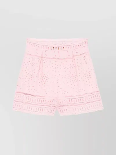 Ermanno Scervino Lace High Waist Shorts With Scalloped Hem