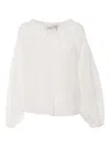 Ermanno Scervino Lace-insert Balloon-sleeve Top In White