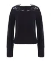 Ermanno Scervino Lace-insert Cable-knit Sweater In Black
