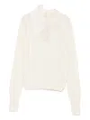 Ermanno Scervino Lace-insert Cable-knit Sweater In White