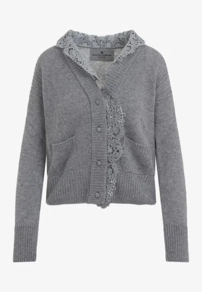 Ermanno Scervino Lace-insert Cashmere Cardigan