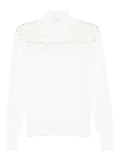 Ermanno Scervino Lace-insert High-neck Sweater
