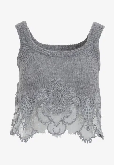 Ermanno Scervino Lace-insert Knit Tank Top
