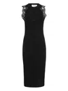 Ermanno Scervino Lace-insert Midi Dress In Black