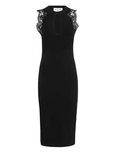 ERMANNO SCERVINO LACE-INSERT MIDI DRESS