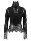 Ermanno Scervino Lace Insert Sweater Sweaters And Cardigans Black In Black